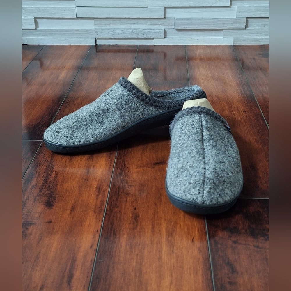 Haflinger Wool Clog Slippers Gray EU 44 Rubber Sole Cozy Unisex